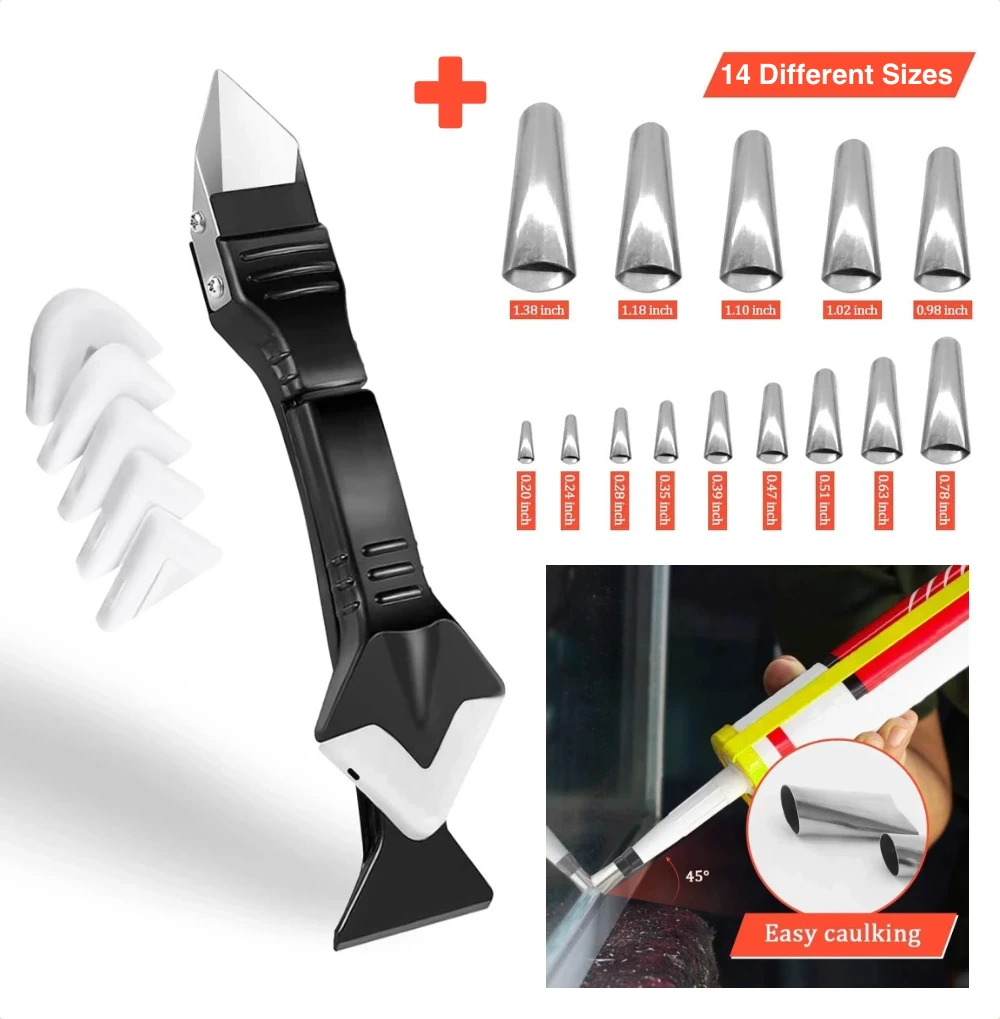 3 IN 1 ULTIMATE CAULKING TOOL + 14 NOZZLES